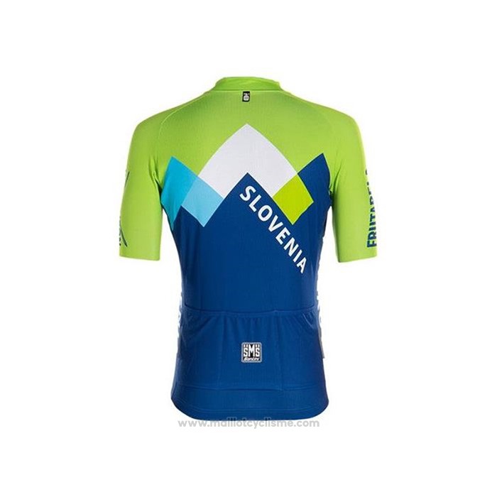 2020 Maillot Cyclisme Slovenie Vert Bleu Manches Courtes et Cuissard